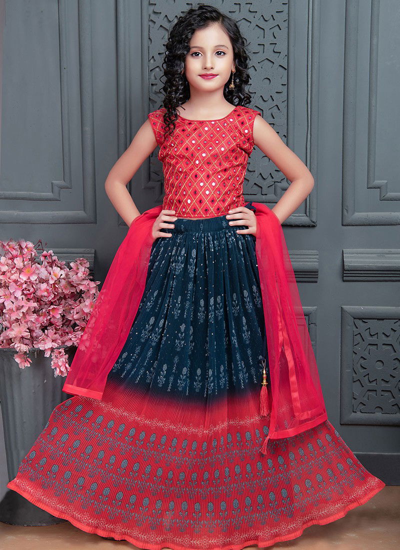 Blue Aaradhna Vol 29 New Latest Designer Wedding Wear Kids Georgette Lehenga Choli Collection 224